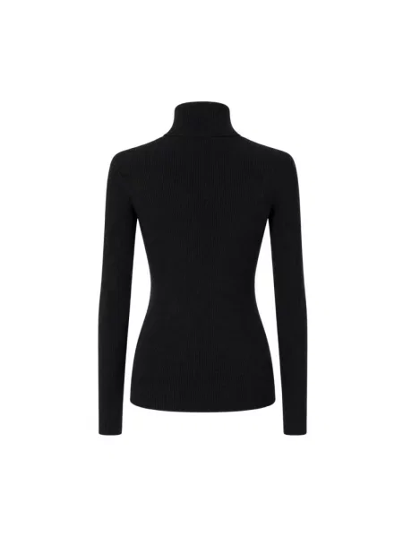 Dzianinowy sweter z golfem Elisabetta Franchi do golfa czarny