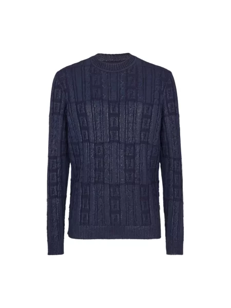 Sweter Fendi wełniany niebieski