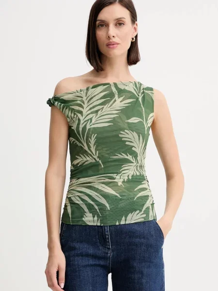 Блуза Guess MIRIN дамска с десен зелено