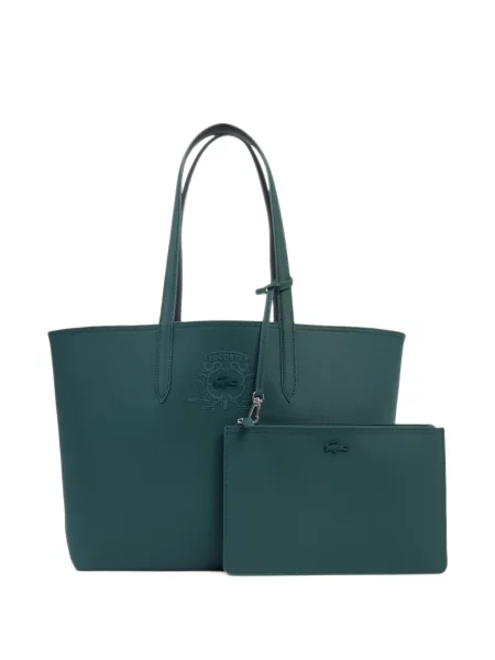 Reversibil geantă shopper Lacoste verde