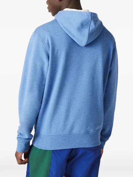 Fleece hoodie Lacoste μπλε