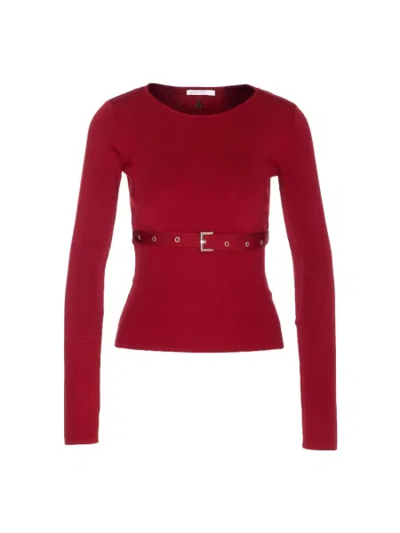 Dzianinowy sweter Patrizia Pepe czerwony