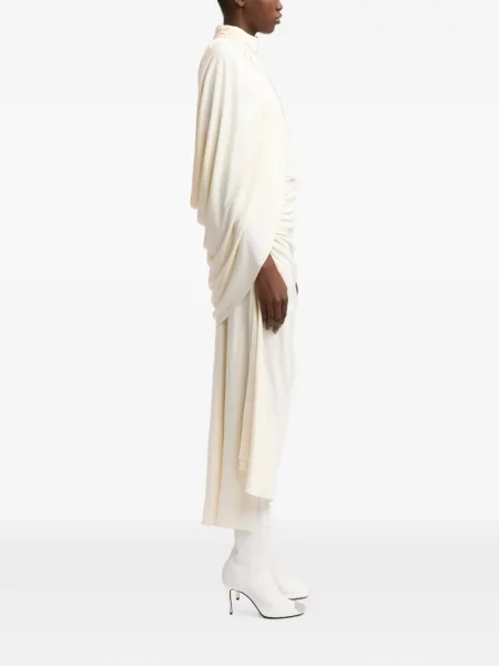 Rochie midi 16arlington din jerseu drapată alb