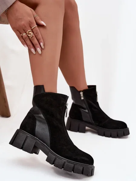 Botine D&a din piele negru