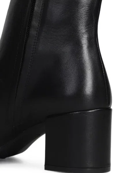 Cizme scurte Carmens din piele cu chihlimbar negru