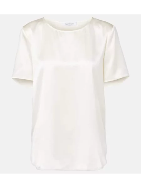 Tricou Max Mara din satin alb