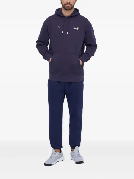 Hanorac cu glugă Puma cu broderie albastru