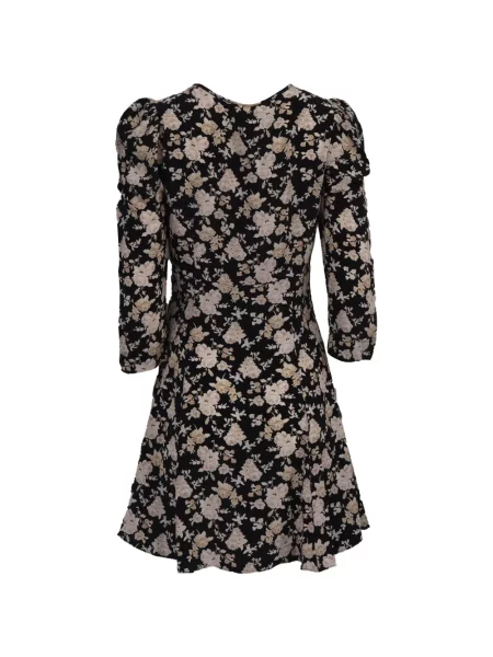 Rochie mini Loveshackfancy cu model floral cu imagine de costum negru