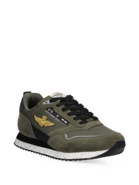 Sneakers Aeronautica Militare με κορδόνια με απλικέ με δαντέλα πράσινο
