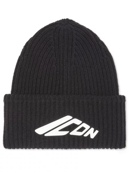 Pletena kapa Dsquared2 crna