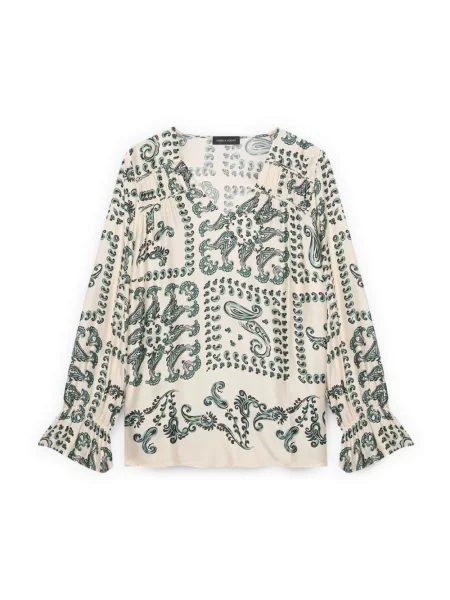 Bluzka Fiorella Rubino z wzorem paisley zielona