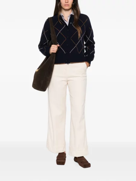 Cardigan Moismont cu model argyle albastru
