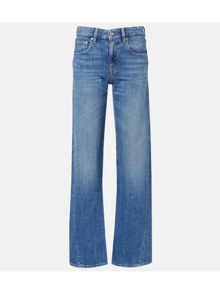 Alacsony derekú egyenes szárú farmernadrág Ag Jeans kék