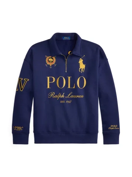 Polo Ralph Lauren Megztinis be užsegimo tamsiai mėlyna / aukso geltonumo / raudona juoda