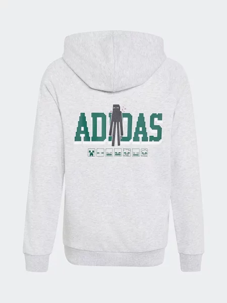 Adidas кофта з капюшоном дитяча з бавовною MINECRAFT