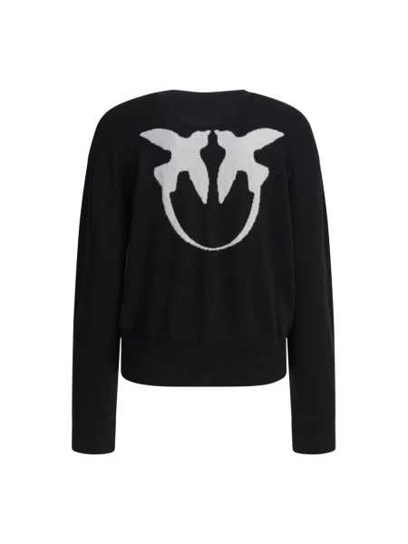 Sweter Pinko wełniany z nadrukiem czarny