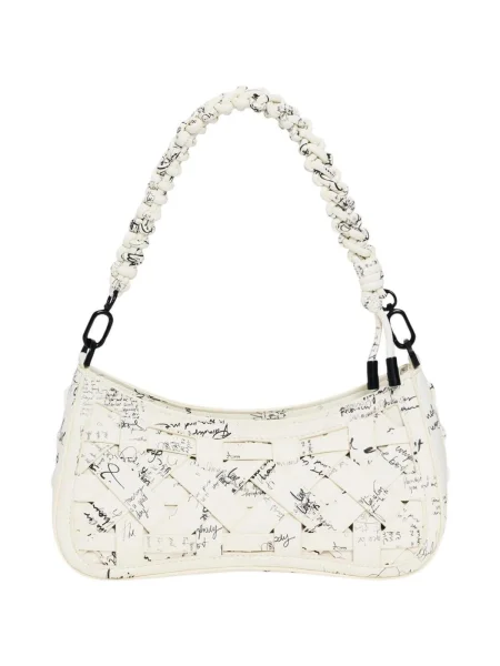 Crossbody kabelka Desigual s potlačou biela