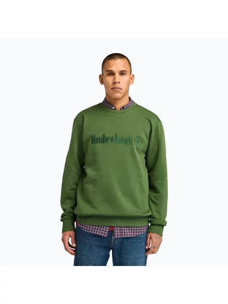 Мъжки суитшърт Timberland Embroidery Tonal Crew Neck black forest green черно