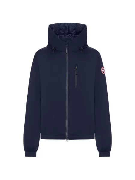 Geacă Canada Goose cu glugă albastru