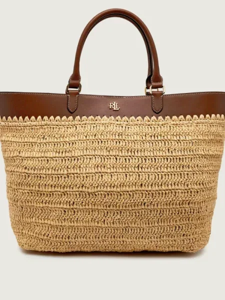 Geantă shopper Lauren Ralph Lauren bej