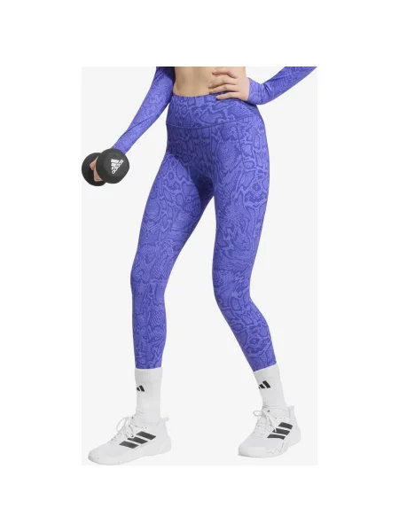 Długie legginsy adidas Optimé PrimeLift Snake niebiesko fioletowe S niebieskie