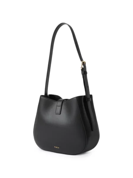 Geantă Furla din piele cu cataramă negru