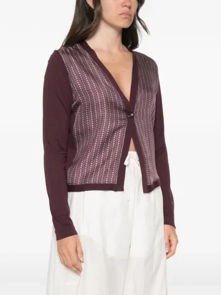 Cardigan Why Ci cu decolteu în V violet