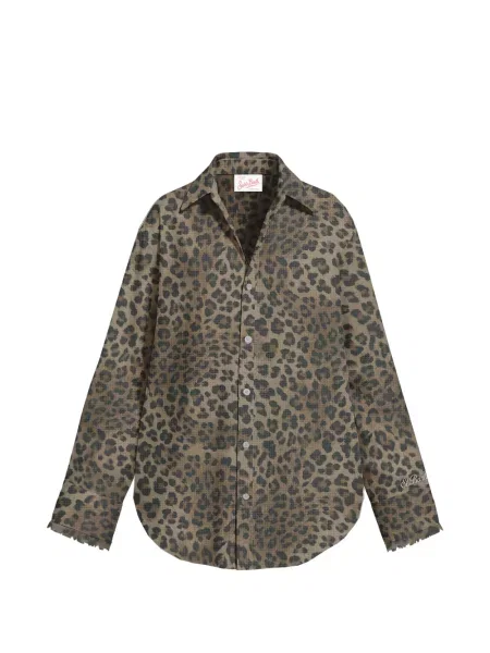 Cămașă Mc2 Saint Barth cu imagine cu model leopard maro