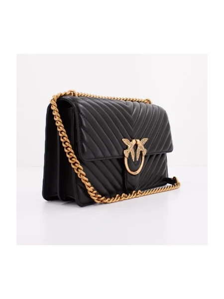 Pinko crossbody kabelka dámska kožená čierna