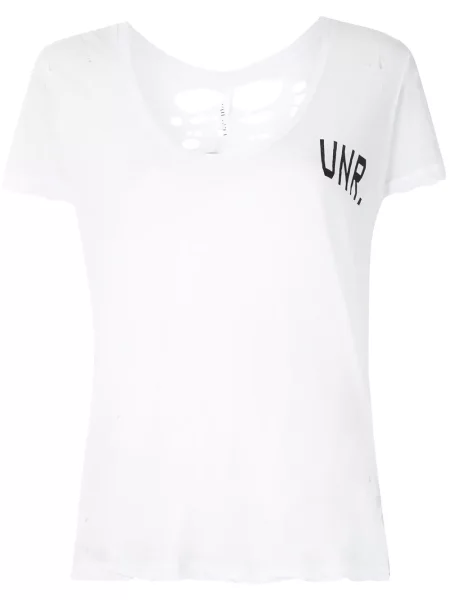 Tricou Unravel Project zdrențuiți alb