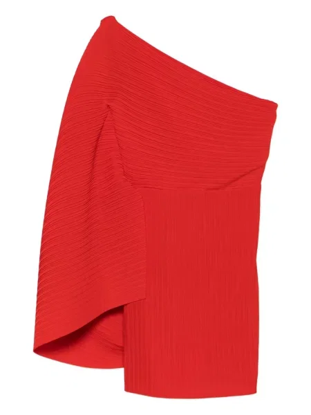 Mała sukienka mini Solace London na jednym ramieniu garniturowa czerwona