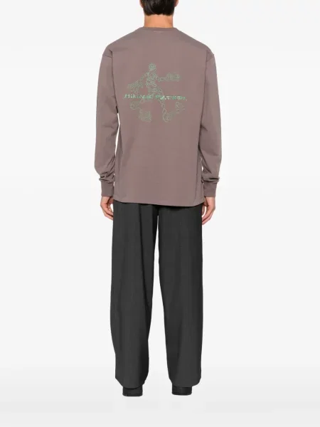 Μακρύς μπλούζα Hiking Patrol με σχέδιο πεζοπορίας καφέ