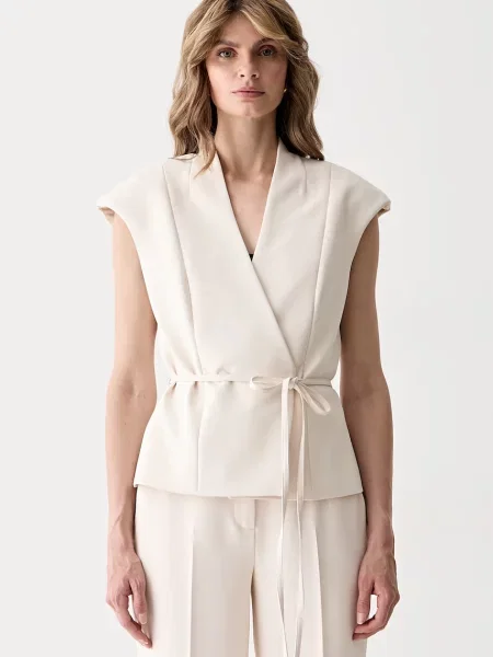 Marciano by Guess vestă cu două rânduri de pentru femei JASMINE bej