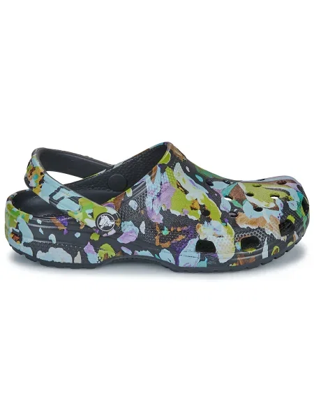 Virágos klasszikus félcipő Crocs fekete