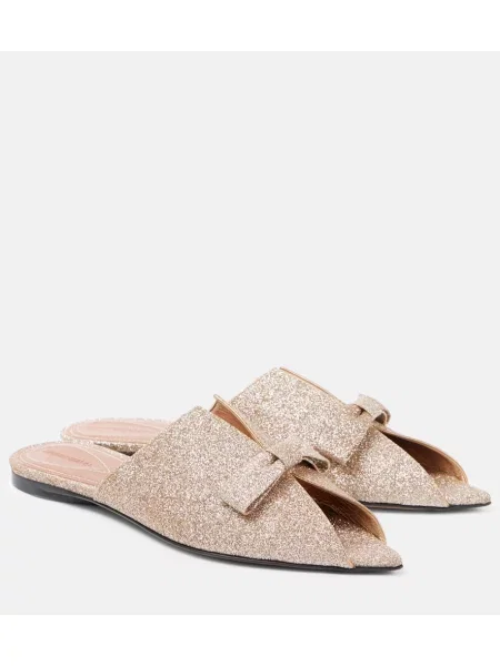 Papuci tip mules Zimmermann din piele auriu