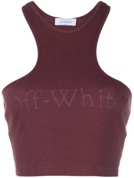 Top Off-white cu imagine alb