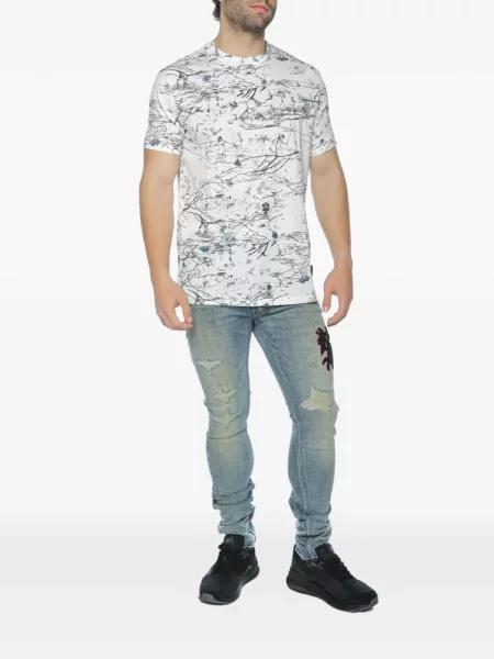 Tricou Armani Exchange cu decolteu rotund alb