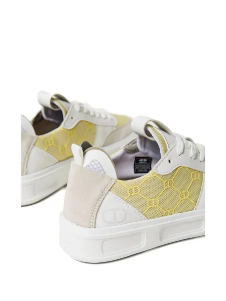 Sneakerși Twinset cu șireturi din dantelă alb