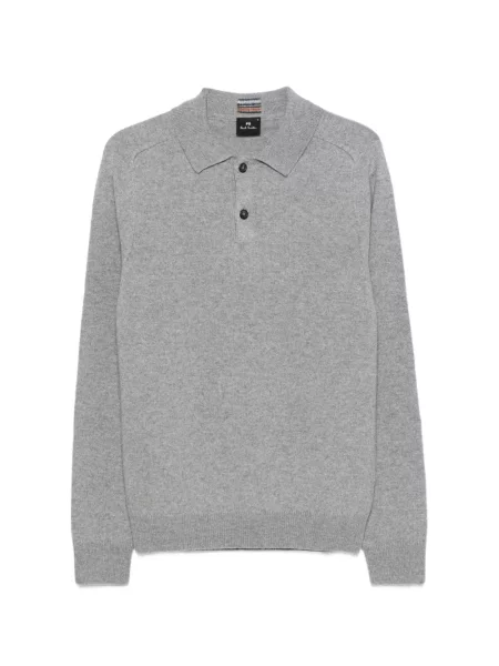 Tricou polo Ps Paul Smith de lână gri