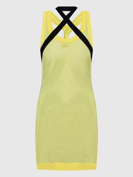 Ажурна сукня з логотипом Off-white зелена