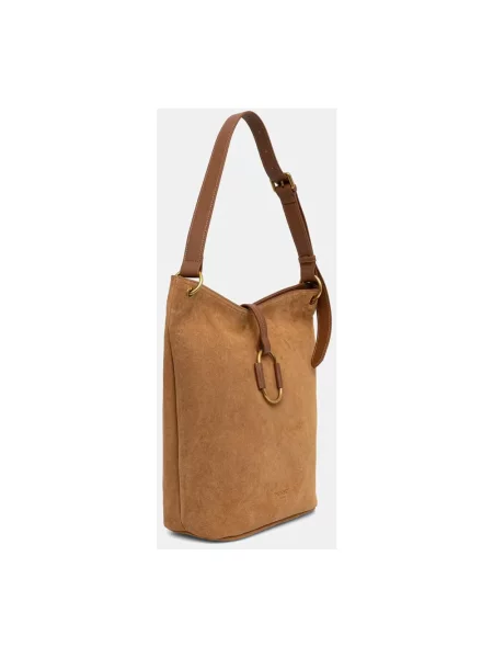 Torebka hobo Twinset zamszowa brązowa