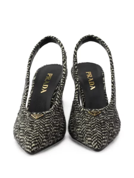 Pantofi cu toc Prada slingback negru