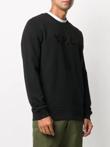 Bluza nierozpinana A.p.c. z nadrukiem z okrągłym dekoltem czarna