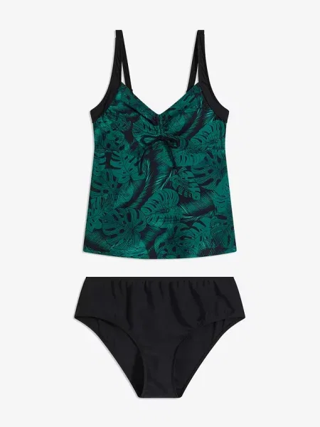Tankini 2 części z marszczeniem czarny