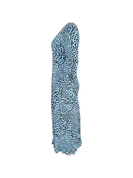 Rochie Rixo cu imagine cu model leopard albastru