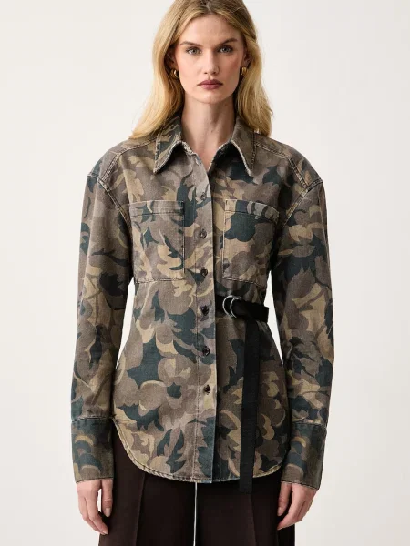 Pinko cămașă pentru femei din denim maro