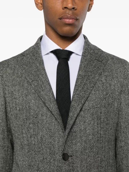 Sacou Tagliatore cu model herringbone negru