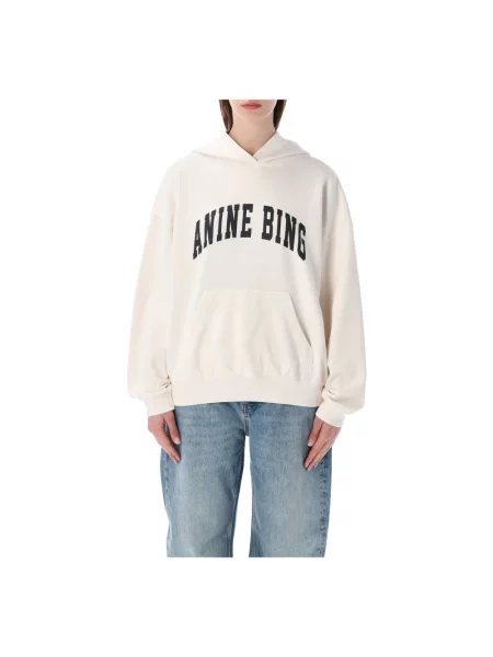 Bluza z kapturem Anine Bing biała