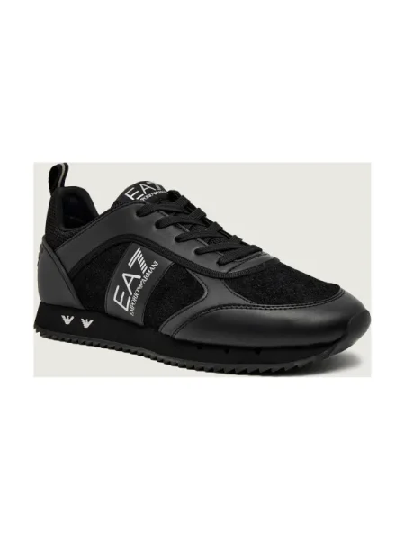 Emporio Armani fekete-fehér szarvasbőr tripla fekete micropunch cipők Black & White Suede fehér