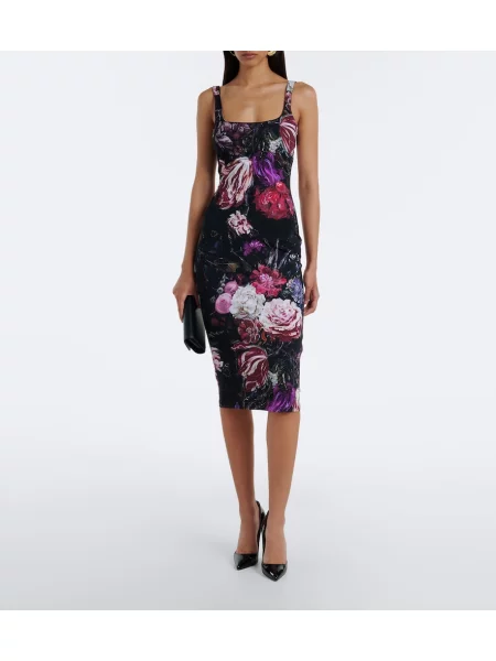 Rochie midi Roberto Cavalli cu model floral